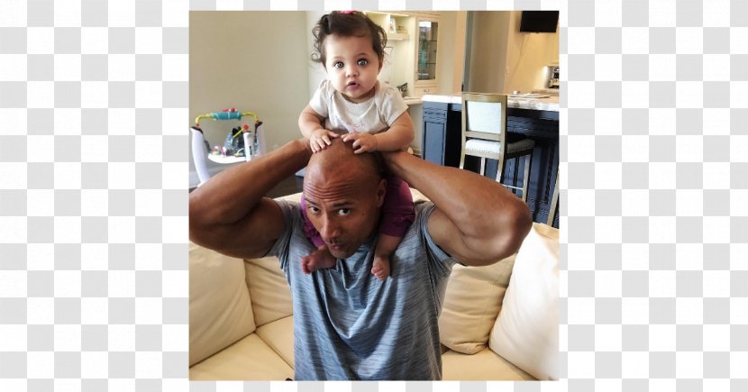 Celebrity Father Daughter Infant Professional Wrestler - Silhouette - Dwayne Johnson Transparent PNG