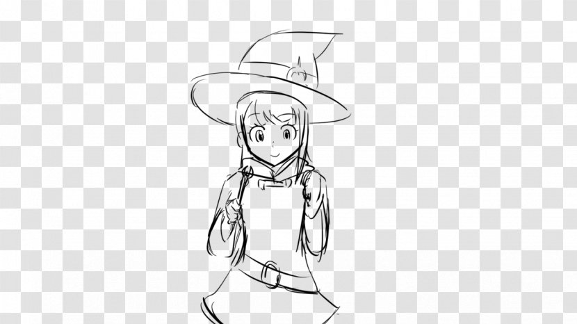 Finger Line Art White Headgear Sketch - Joint - Little Witch Academia Transparent PNG