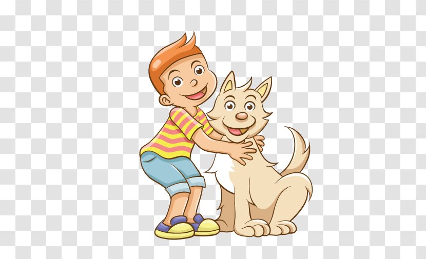 Dog Child Pet Cartoon - Heart - Boy Transparent PNG