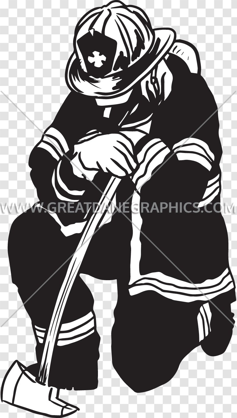 Firefighter Drawing Black And White Clip Art - Printing Transparent PNG