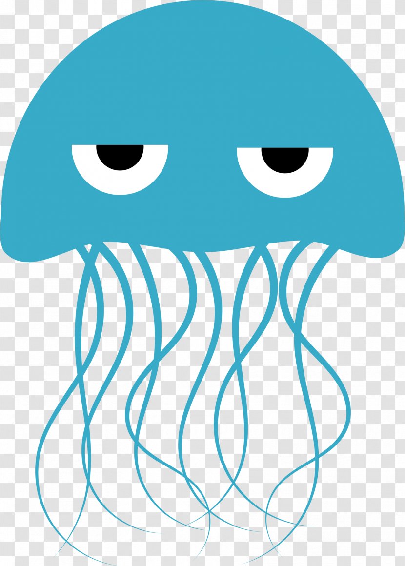Blue Jellyfish Clip Art - Sea - Cute Logo Transparent PNG