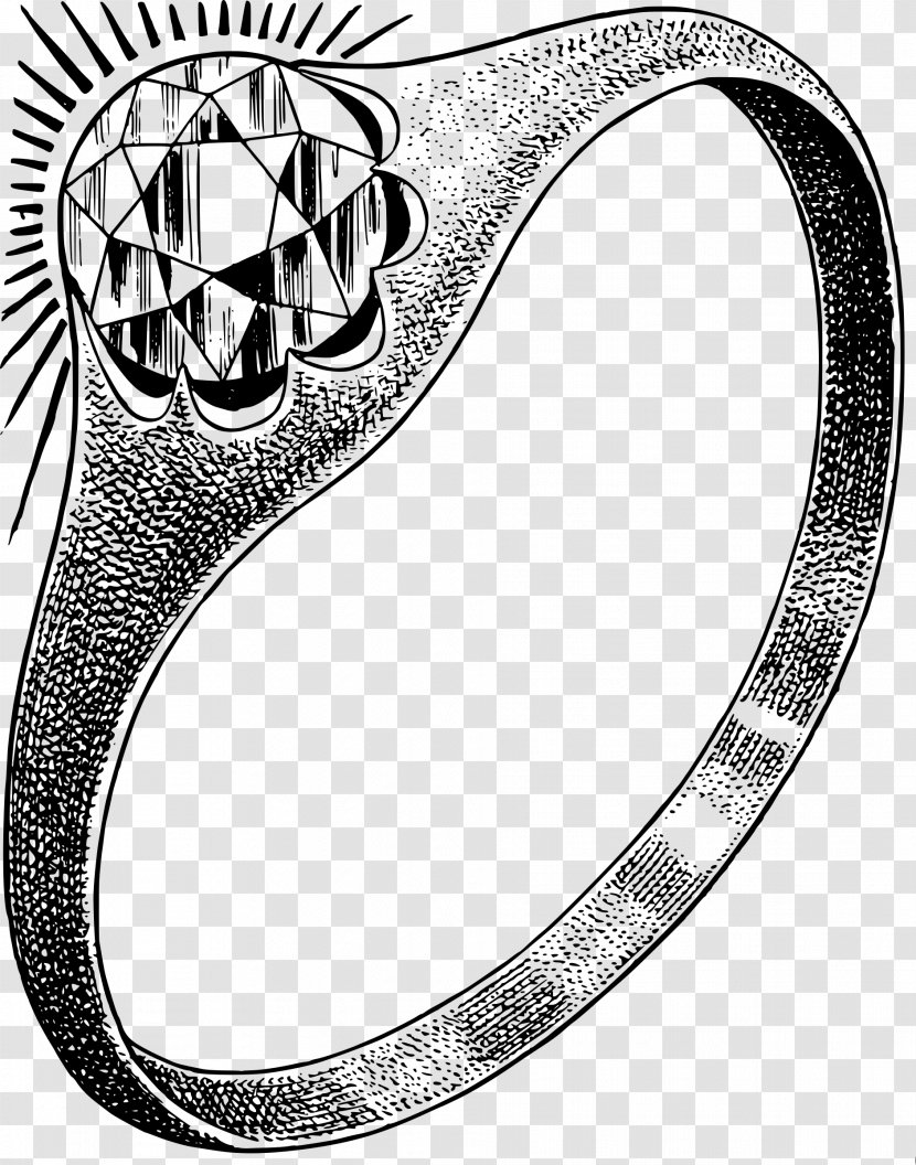 Engagement Clip Art - Black And White - Ring Transparent PNG