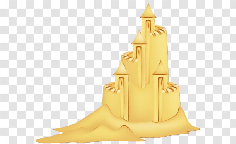 Cartoon Castle - Yellow - Steeple Tree Transparent PNG