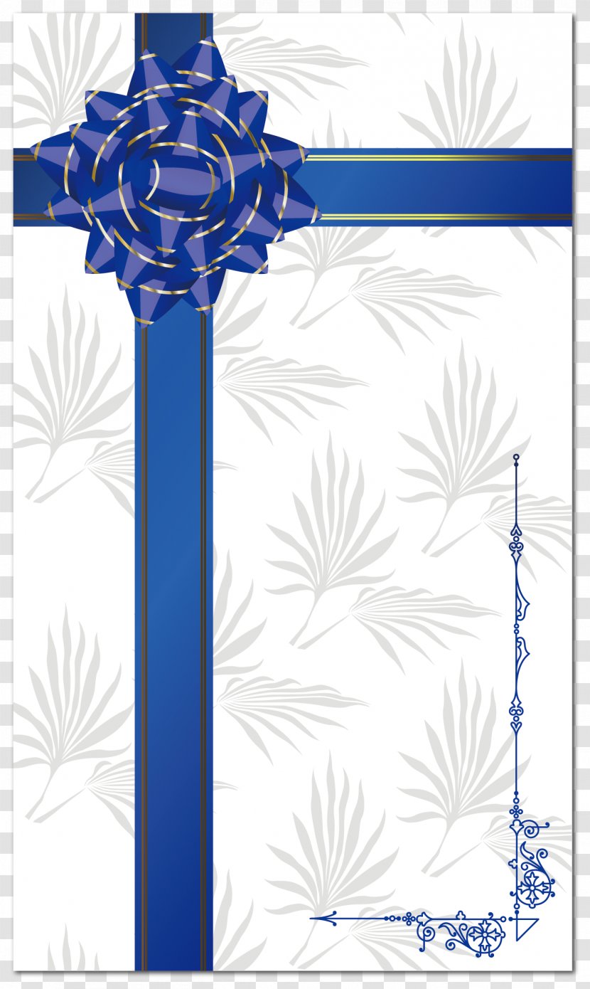 Blue Cartoon Ribbon - Tree - Symmetry Transparent PNG