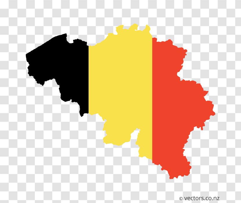 Flag Of Belgium Vector Map - Europe - Editable Background Transparent PNG