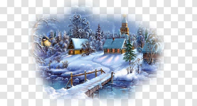 Christmas Day Jack Frost Santa Claus Desktop Wallpaper Image - Village Scene Transparent PNG