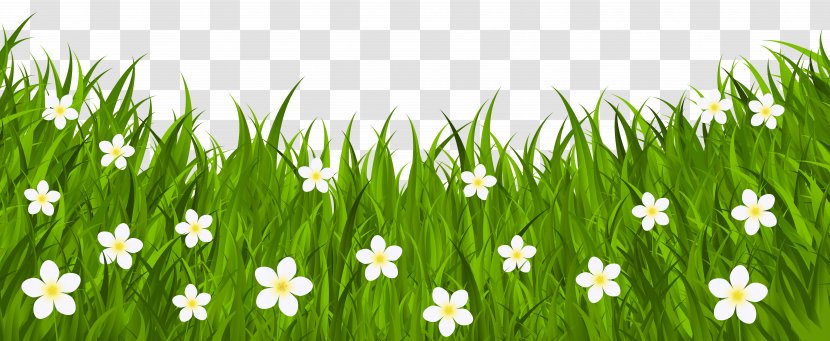 Red Easter Egg Clip Art - Grass - Ground With Flowers Image Transparent PNG