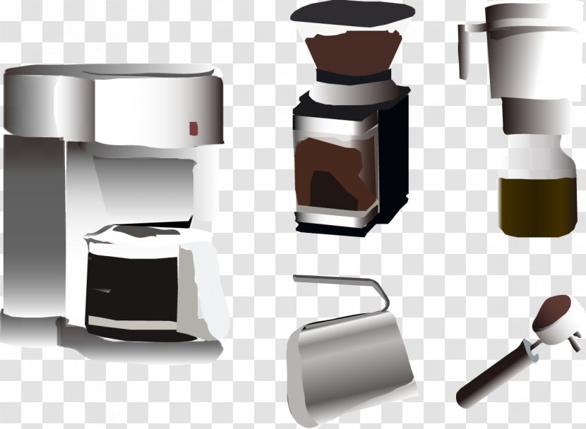 Iced Coffee Espresso Cafe Coffeemaker - Table - Vector Machine Transparent PNG