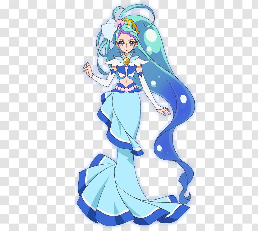 Cure Mermaid Flora Pretty Twinkle Tsubomi Hanasaki - Tree - Elegant Hair Transparent PNG