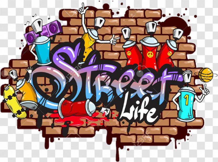 Cartoon Street - Stencil - Text Transparent PNG