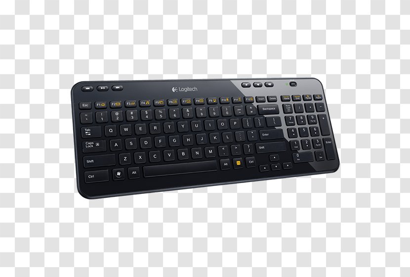 Computer Keyboard Logitech Unifying Receiver Wireless - Electronic Device - Flat Room Transparent PNG