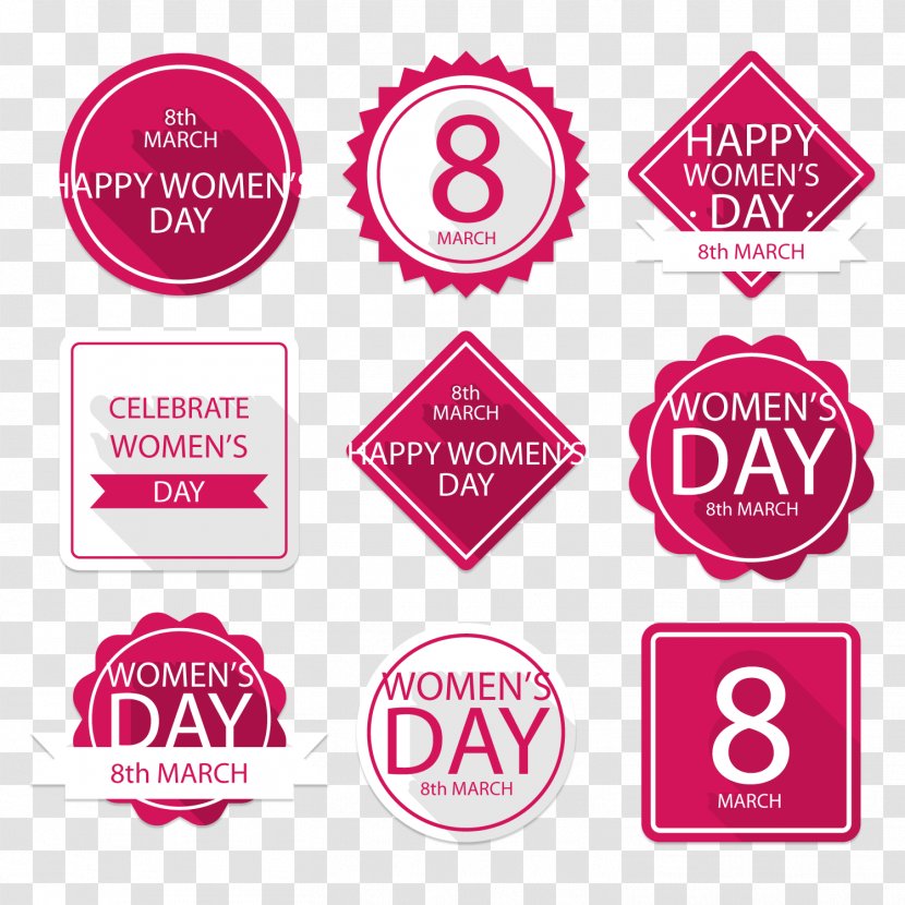 International Womens Day Woman Euclidean Vector - Magenta - Rose Red Women's Tag Material Transparent PNG