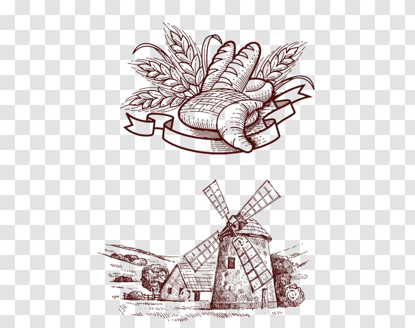 Bakery Cupcake Bread Pastry - Frame - Wheat And Windmill House Transparent PNG