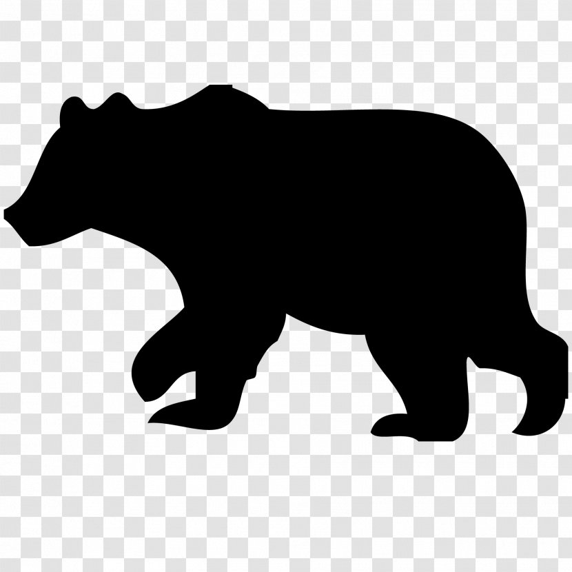 American Black Bear Silhouette Clip Art - Terrestrial Animal Transparent PNG