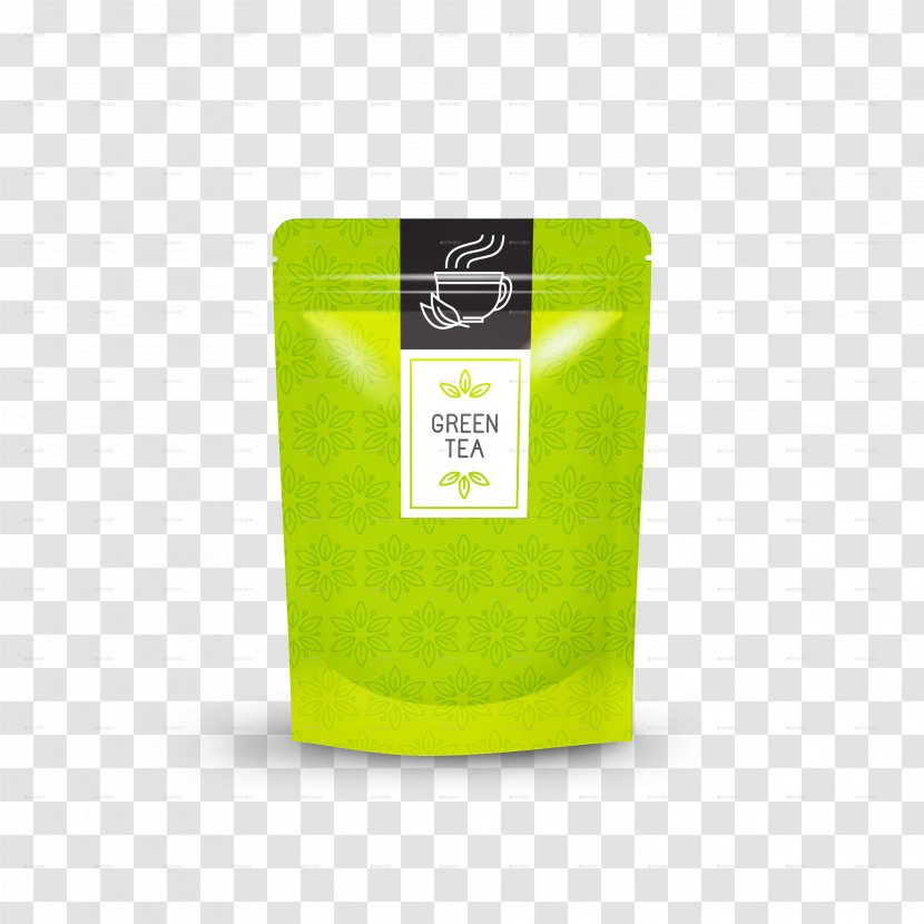 Green Tea Mockup - Grass - Chips Packet Transparent PNG