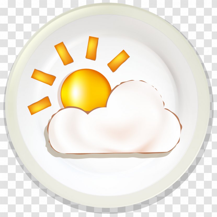 Fried Egg French Fries - Lovely Weather Symbols Transparent PNG