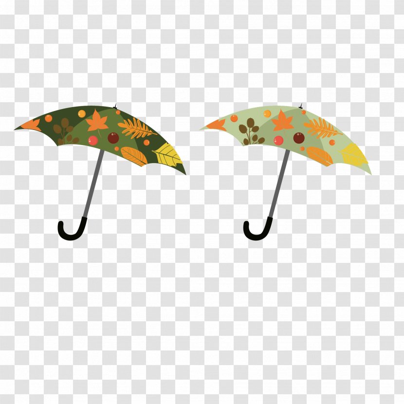 Umbrella Autumn Leaf - Drawing - Vector Transparent PNG