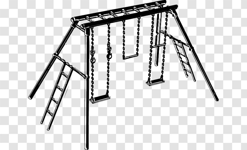 Jungle Gym Swing Child Playground Clip Art - Black And White Transparent PNG
