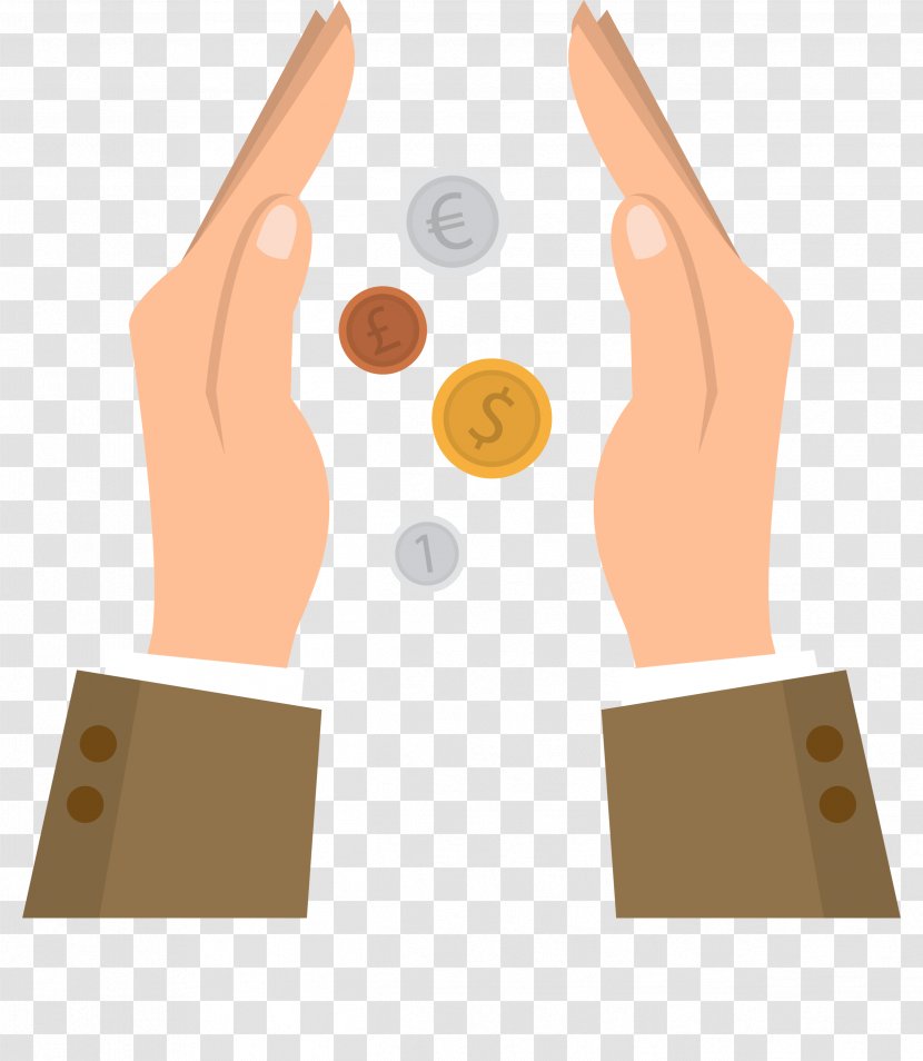 Thumb Money Currency Hand - Finger - Hands Holding Gold Coins Transparent PNG