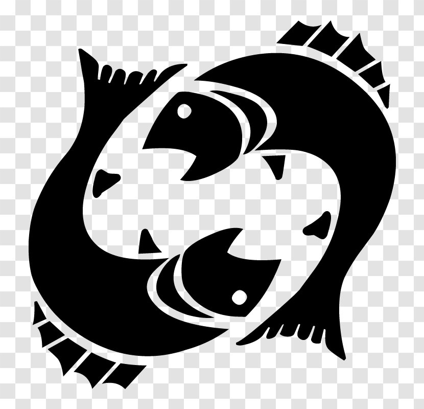 Astrological Compatibility Pisces Sign Zodiac Aries - Black And White Transparent PNG