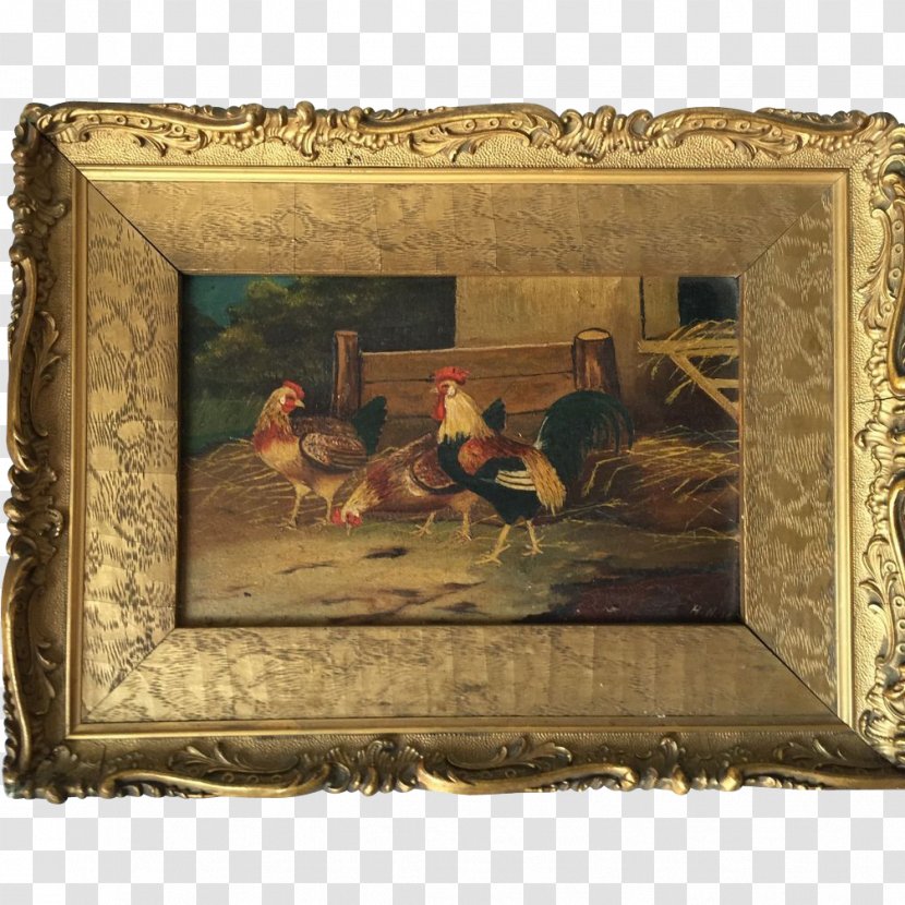 Picture Frames Oil Painting Rooster - Artist - Gold Paint Transparent PNG