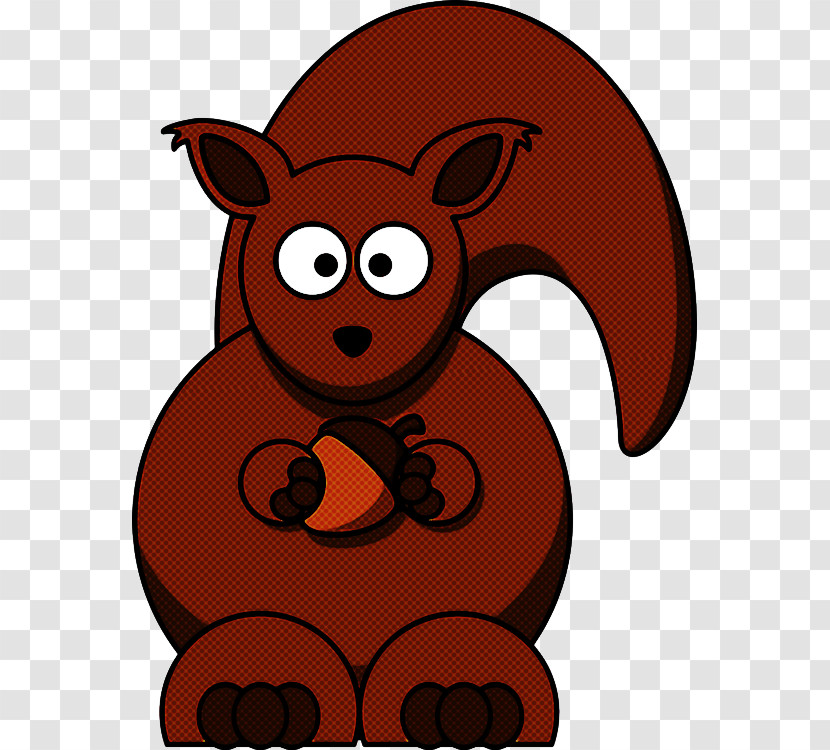 Cartoon Brown Snout Tail Squirrel Transparent PNG