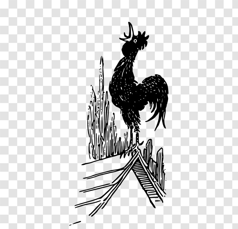 Moon Face Clip Art - Silhouette - Picture Of A Rooster Transparent PNG