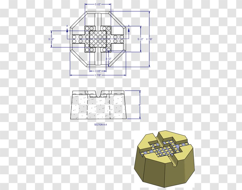 Genest Precast Concrete Masonry Unit Deck Short Block - Drawing - Business Transparent PNG