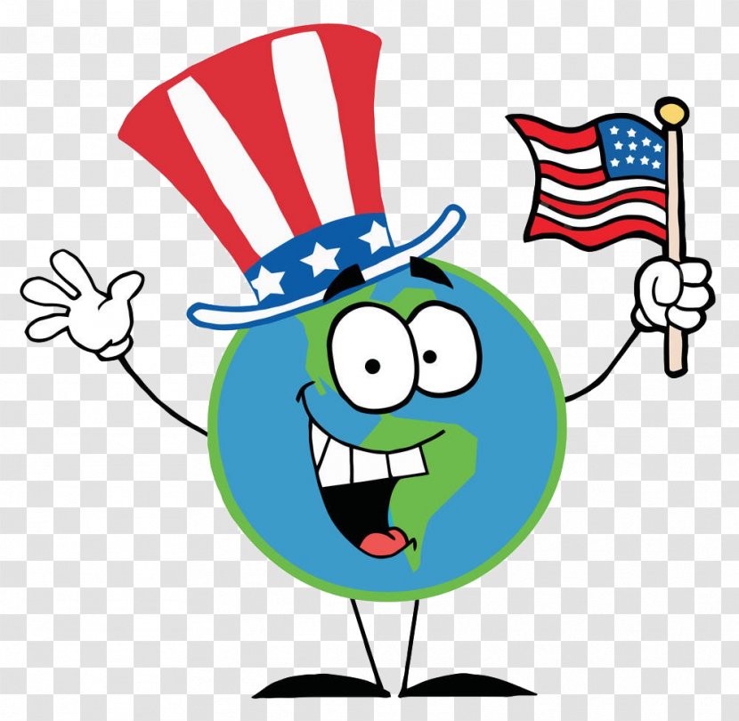 United States Free Content Clip Art - Food - Cartoon Expression Take The Flag Transparent PNG