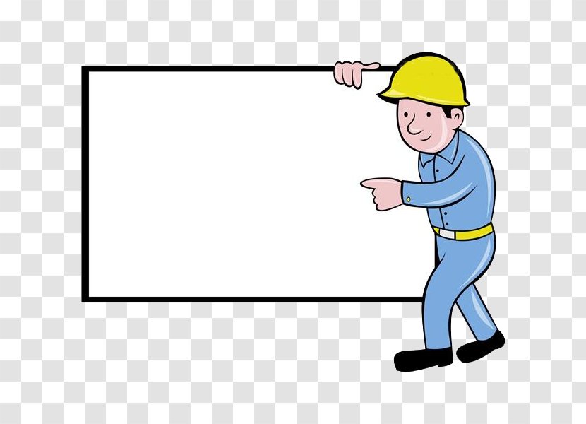 Construction Worker Cartoon Royalty-free Clip Art - Royaltyfree - Man With A Board Transparent PNG