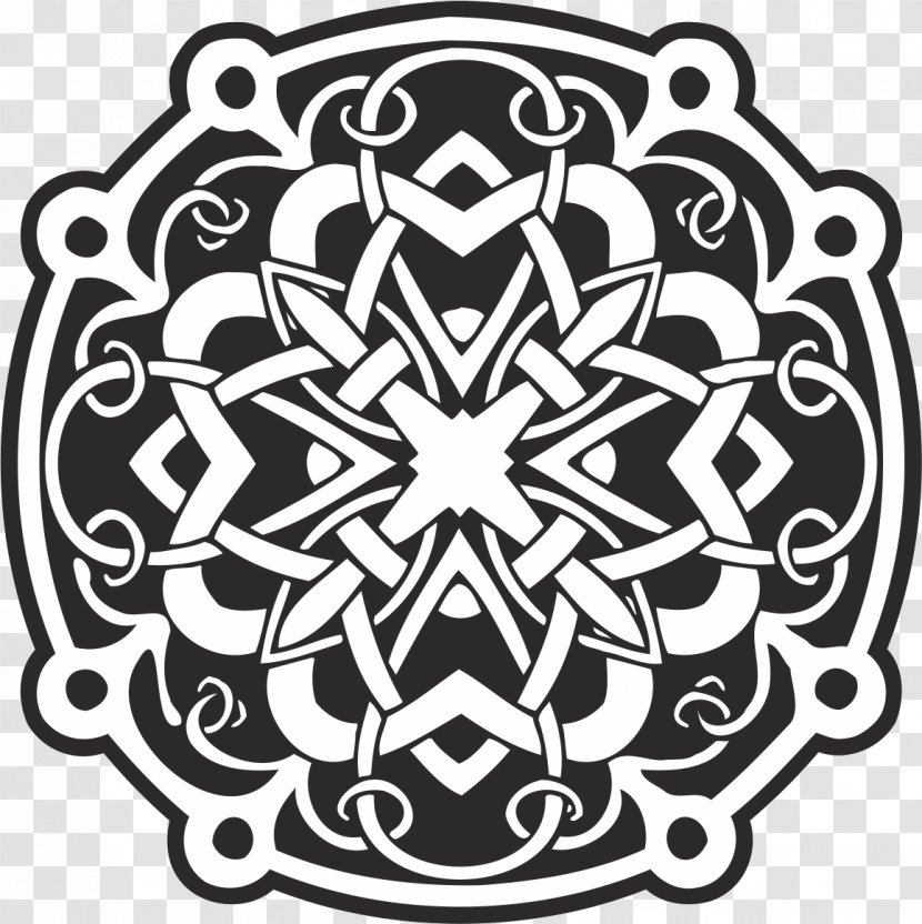 Steel Tongue Drum Celtic Knot Tattoo - Monochrome Transparent PNG