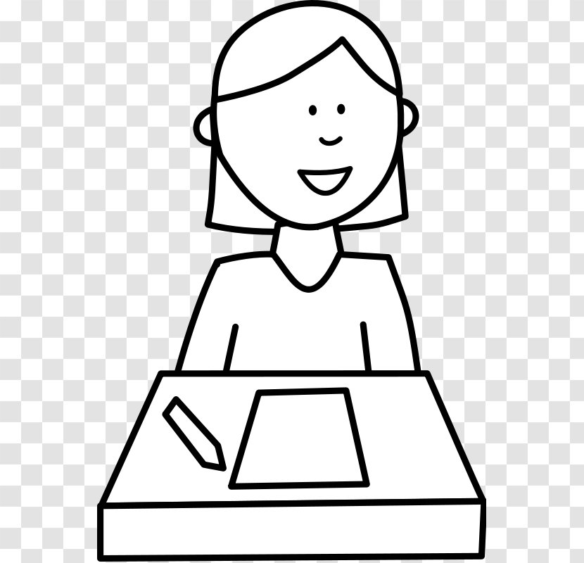 Drawing Black And White Clip Art - Thumb - Vector Students Transparent PNG