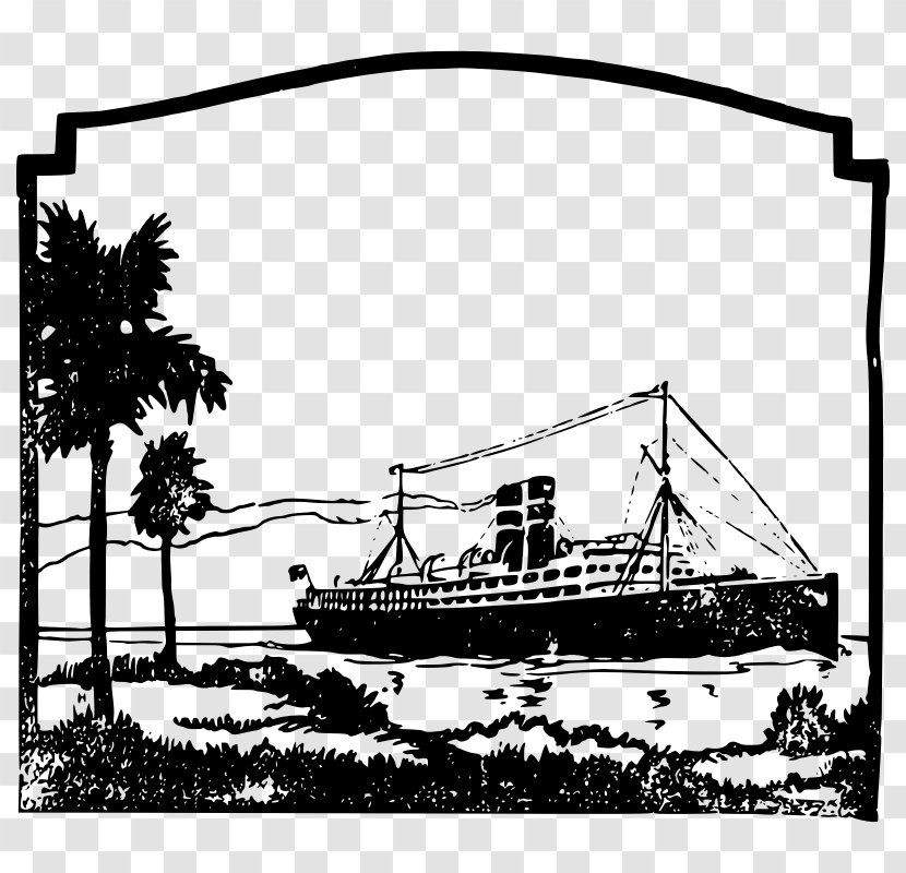 Cruise Ship Line Art Clip - Structure - Tropical Vacation Pictures Transparent PNG