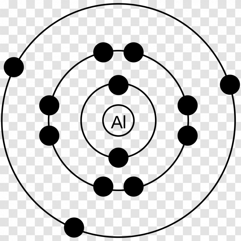 Bohr Model Aluminium Electron Chemistry Lewis Structure - Symmetry - Monochrome Photography Transparent PNG
