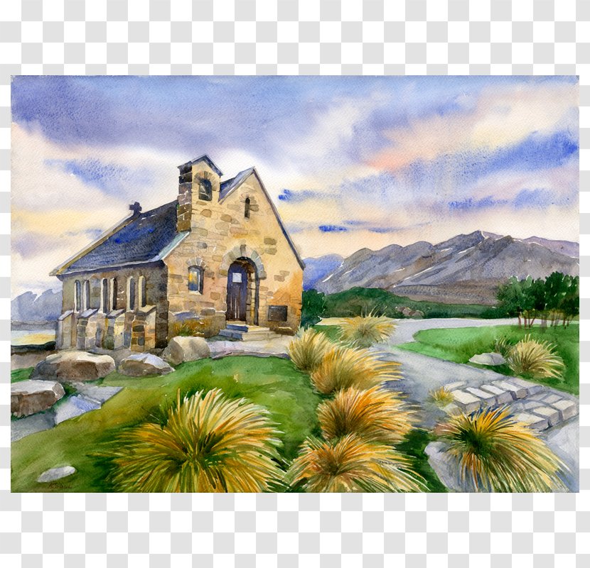 Watercolor Painting Ludmila Korol Church Of The Good Shepherd Paper - Paint Transparent PNG
