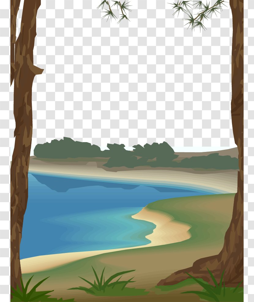 Fukei Wallpaper - Landscape - Vector Lake Transparent PNG