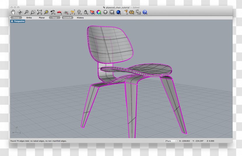 Chair 3D Modeling Plastic - Rhinoceros Transparent PNG