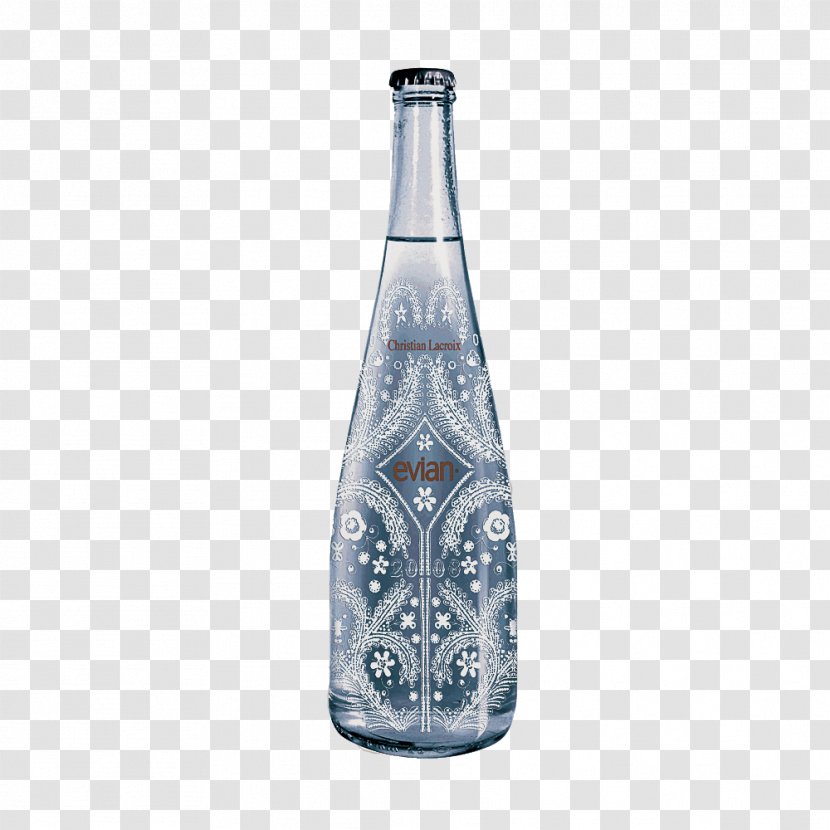 Glass Bottle Water - Wine - Snow Aquarius Transparent PNG