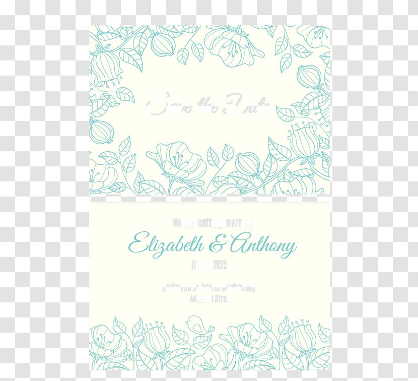 Wedding Icon - Blue - Elegant Hand-painted Pattern Vector Card Transparent PNG