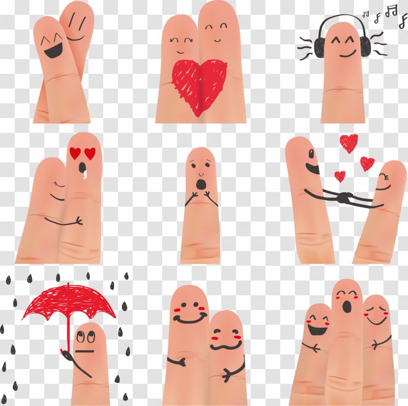 Finger Nail Facial Expression Digit Smile - Heart - Vector Cute Creative Transparent PNG