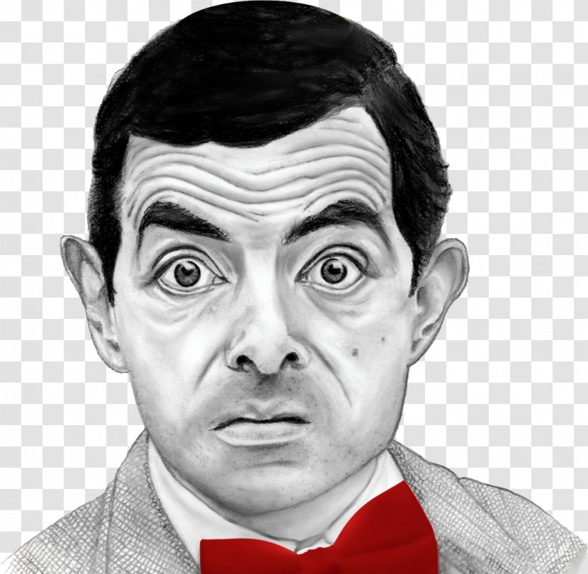 Rowan Atkinson Mr. Bean Drawing Portrait Sketch - Monochrome Photography Transparent PNG