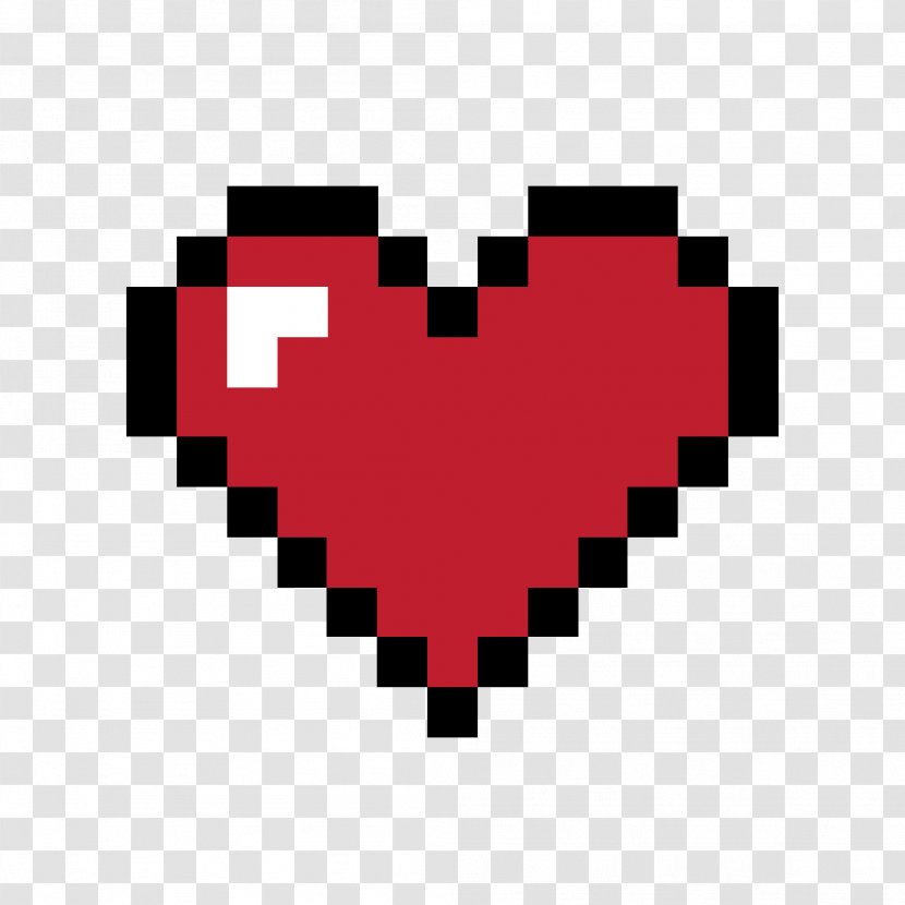 Heart Pixelation - Cartoon - Pixel Transparent PNG