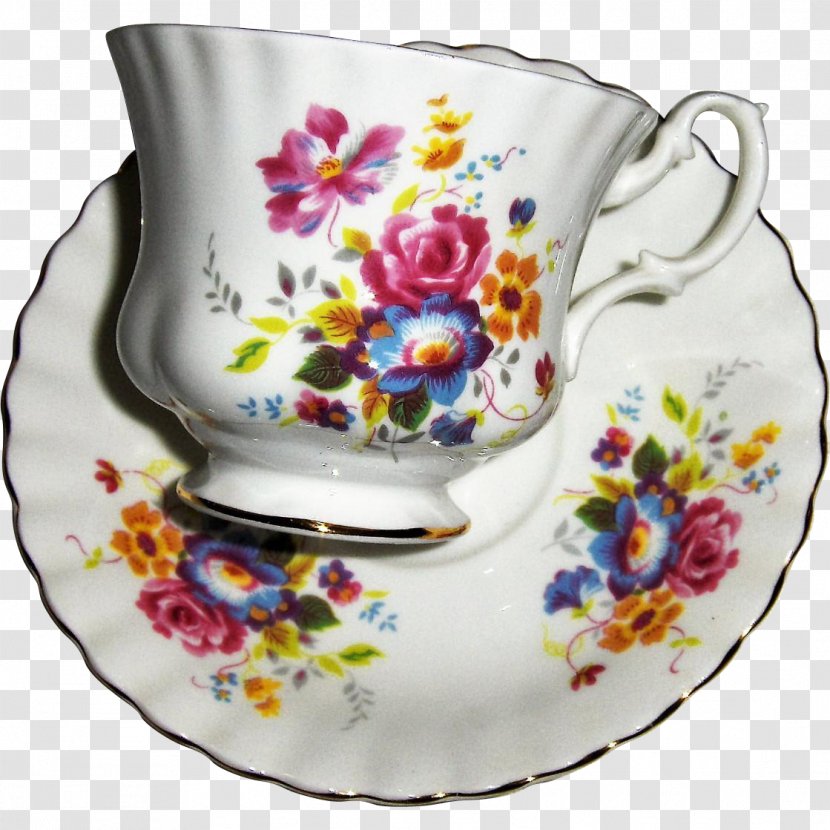 Coffee Cup Mug M Porcelain Saucer Jug - Flower Transparent PNG