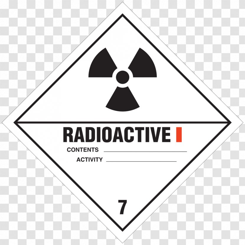 HAZMAT Class 7 Radioactive Substances Dangerous Goods Label Hazchem Placard - Sign Transparent PNG