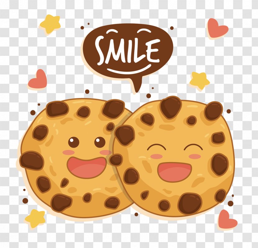 Chocolate Chip Cookie Biscuit Gingerbread Clip Art - Drawing - Vector Smiling Creative Transparent PNG