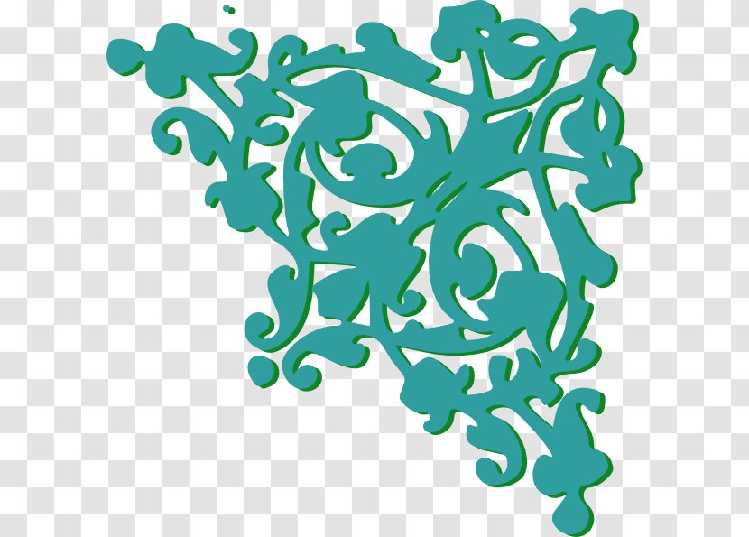 Flower Clip Art - Royaltyfree - Turquoise Border Cliparts Transparent PNG