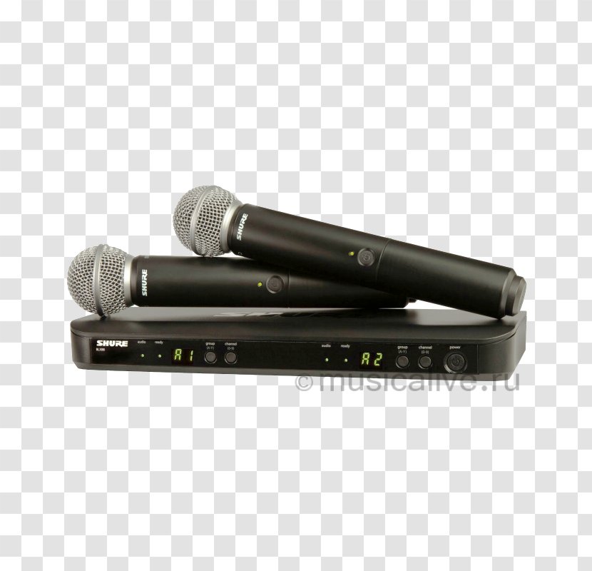 Wireless Microphone Shure SM58 Blx288pg58 Vocal Combo With Pg58 Handheld Microphones - Blx88 Dualchannel Receiver Transparent PNG