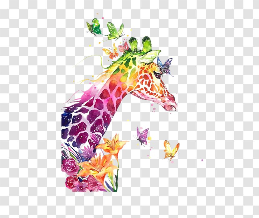 Giraffe Illustration Watercolor Painting Image - Photography Transparent PNG
