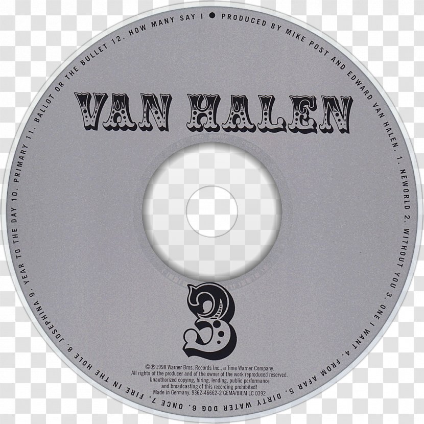 Compact Disc Brand - Van Halen Transparent PNG
