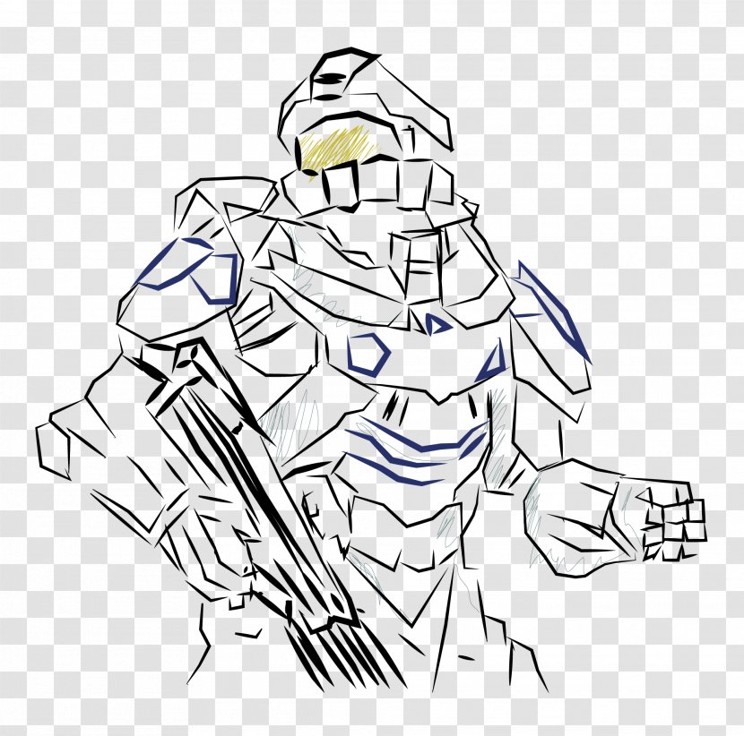 Clip Art Headgear /m/02csf Drawing Line - Fictional Character - Master Chief Transparent PNG
